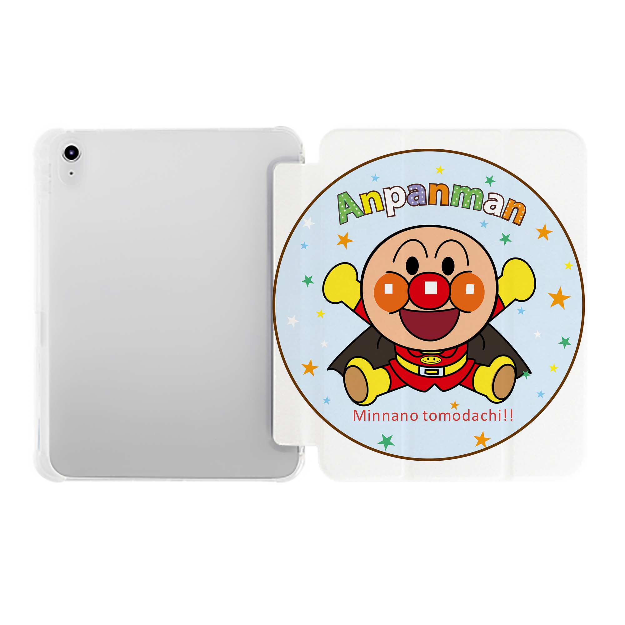 （画像用） アンパンマン Anpanman IPad ケース ペン収納付き 三つ折りスタンド PUレザー×シリコン 対応機種9.5/10.5/10.9インチ